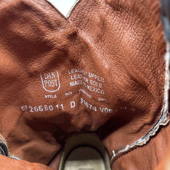 Dan Post Black and Brown Cowboy Boots - Picture 16 of 16